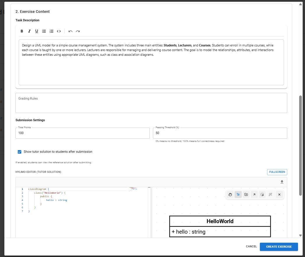 Pop-Up Create Uml Assignment Uml Data