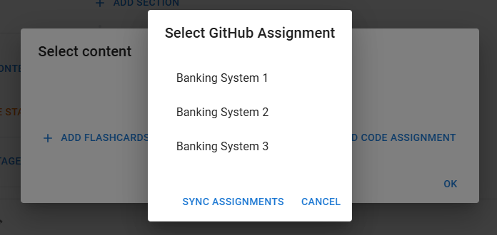 synced code assignments